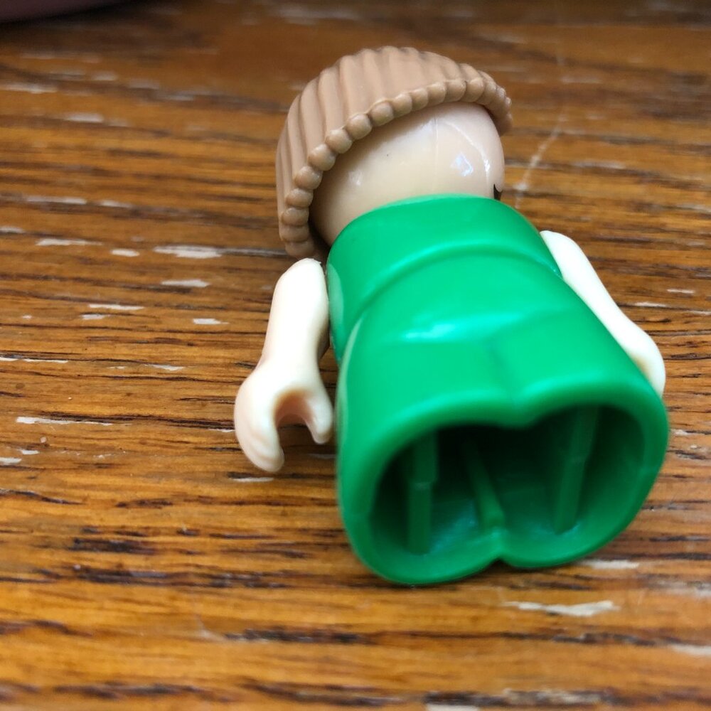 Fisher Price Little People- Black Pig with Ears Lady Blue Body, Man Movable Arms - Picture 8 of 9